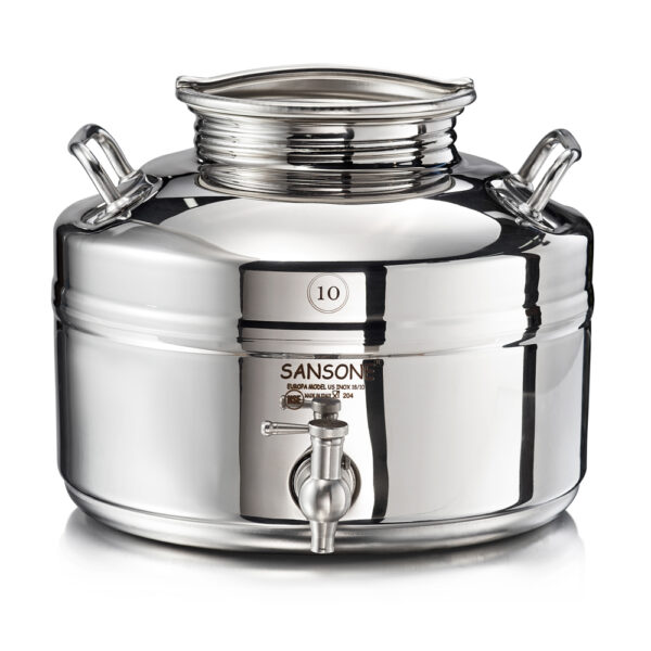 Steel drum for kitchen with spigot 10 liters