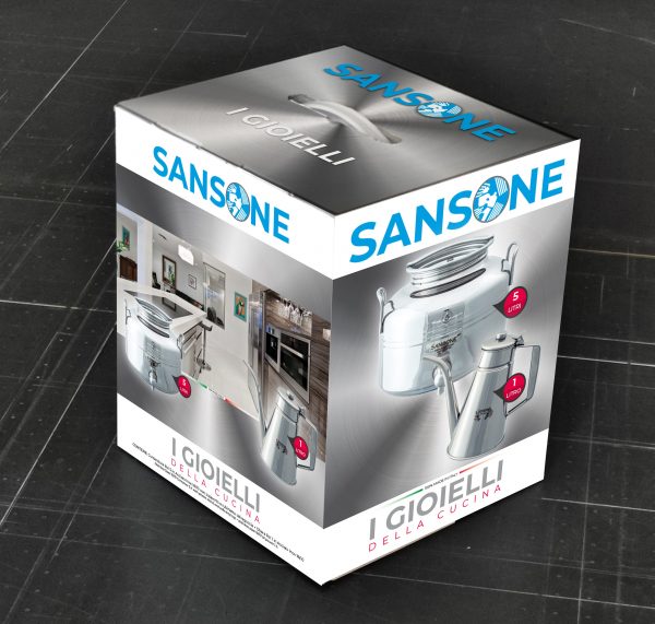 Sansone Idea gift: Il Gioiello – Kitchen welded drum 5 liters + cruet inox